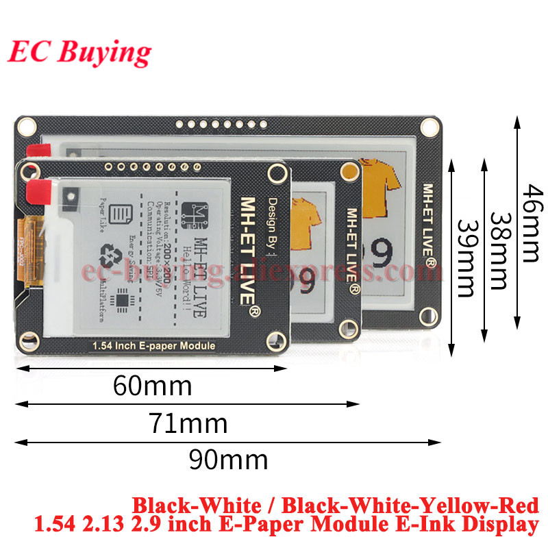 Display Epaper 2.9 - 1.54'' 2.9'' 2.13