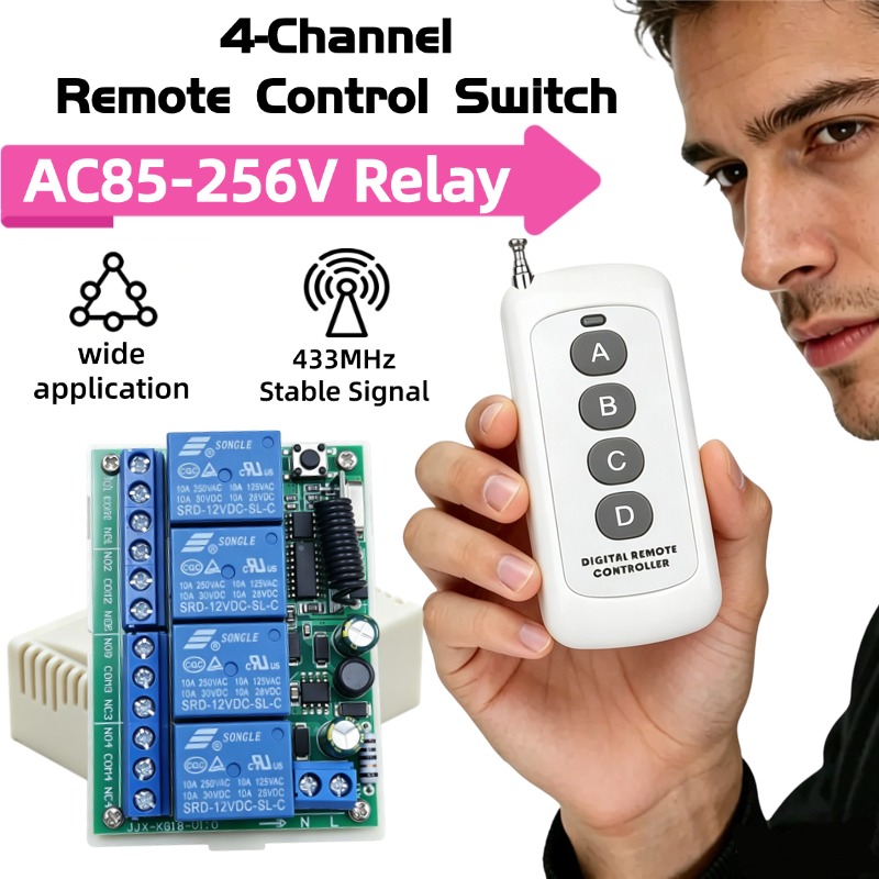 433Mhz Receiver Module - 433 MHz AC 110V 220V 4CH