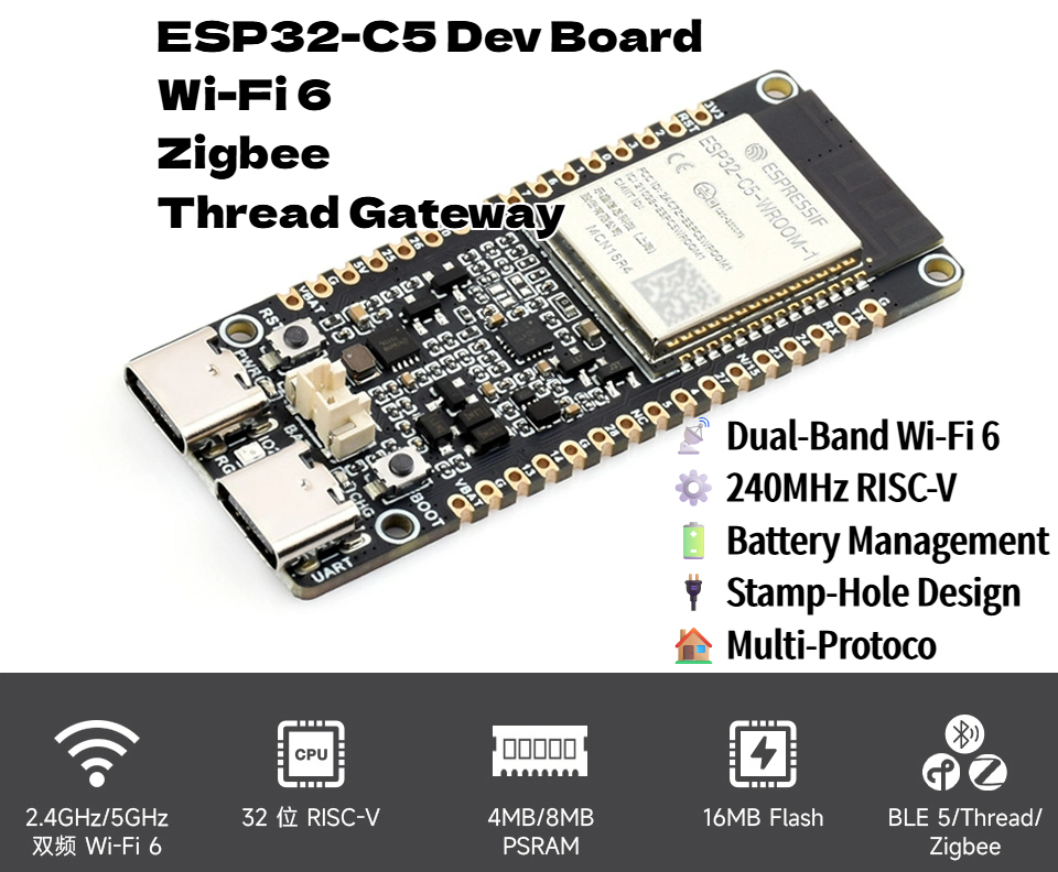 Matter Hub Thread - ESP32-C5 Dual-Band Wi-Fi 6 & BLE