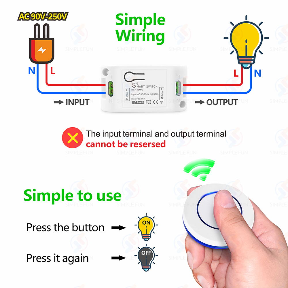 Wireless RF433MHz Remote Contr - Sonoff Basic Switch ulasan dan harga