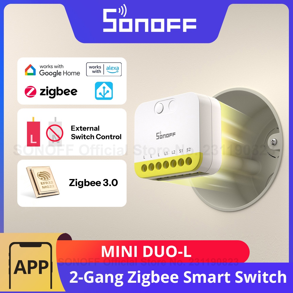 SONOFF MINI DUO-L 2-Gang Zigbe - Sonoff Basic Switch ulasan dan harga