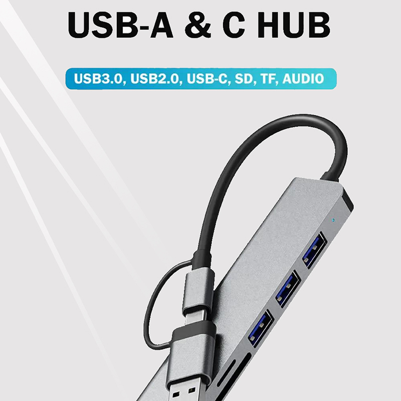 Type C Hub USB Splitter 8 In 1 - Home Assistant Sd ulasan dan harga