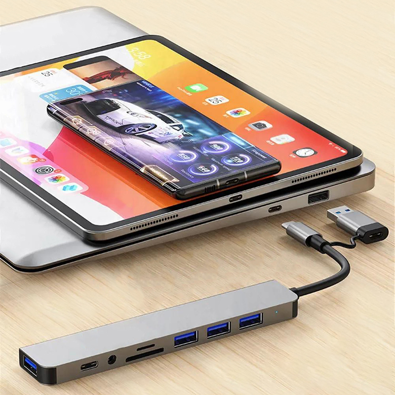 Type C Hub USB Splitter 8 In 1 - Home Assistant Sd ulasan dan harga