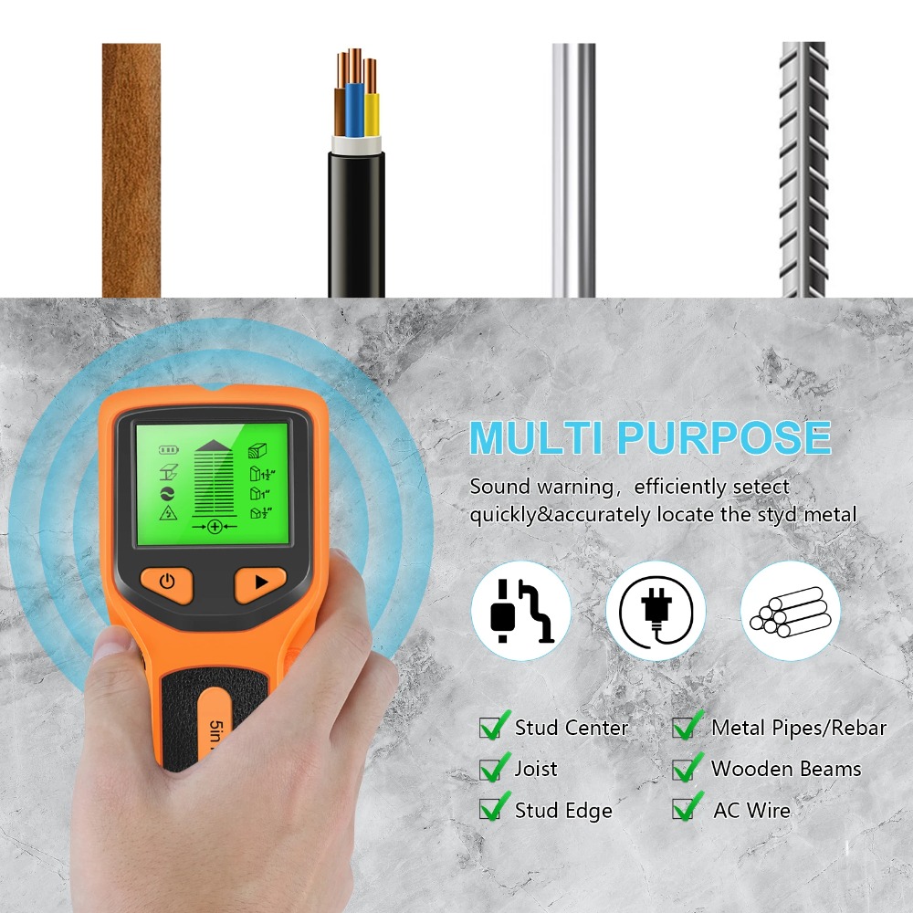 5 in 1 Digital Stud Detector H - Water Leak Detector Wired ulasan dan harga