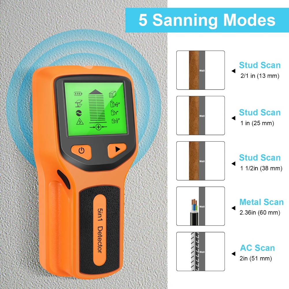 5 in 1 Digital Stud Detector H - Water Leak Detector Wired ulasan dan harga