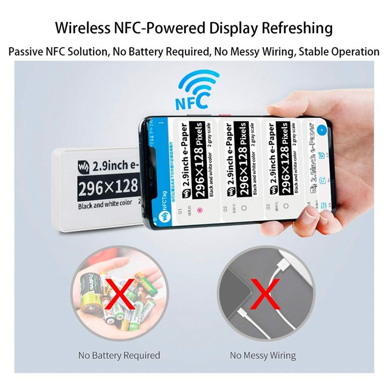 A49T  2.9 Inch Wireless NFC-Po - Display Epaper 2.9 ulasan dan harga