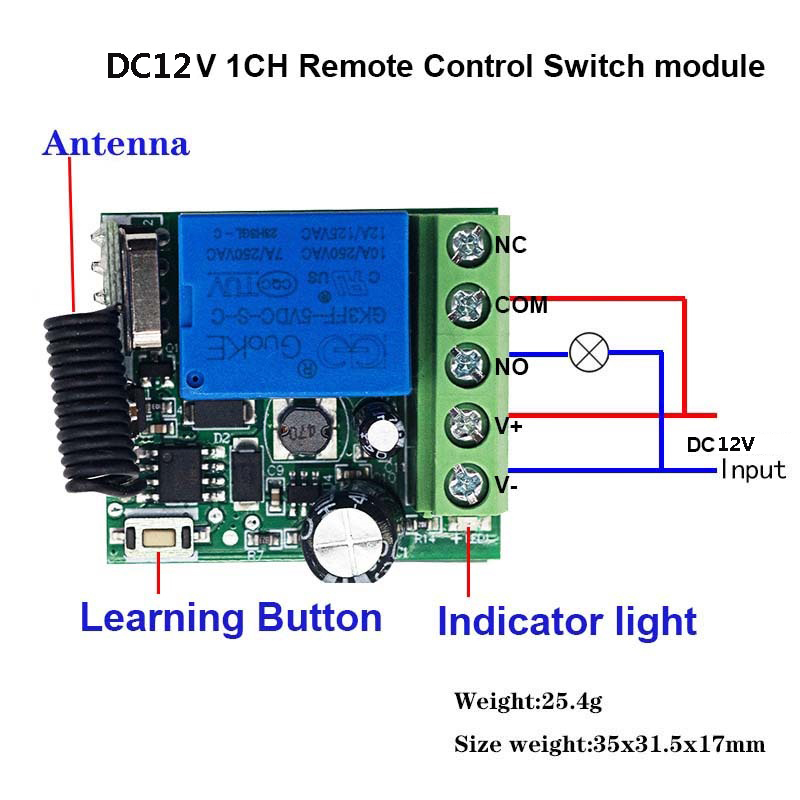 10A Relay Receiver Module DC 1 - 433Mhz Receiver Module ulasan dan harga