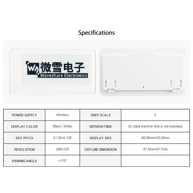 Waveshare 2.9 Inch Wireless NF - Display Epaper 2.9 ulasan dan harga